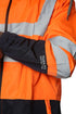 Mens Hi-Vis Waterproof Safety Rain Jacket Reflective Workwear Zip-Up Hoodie with Hood
